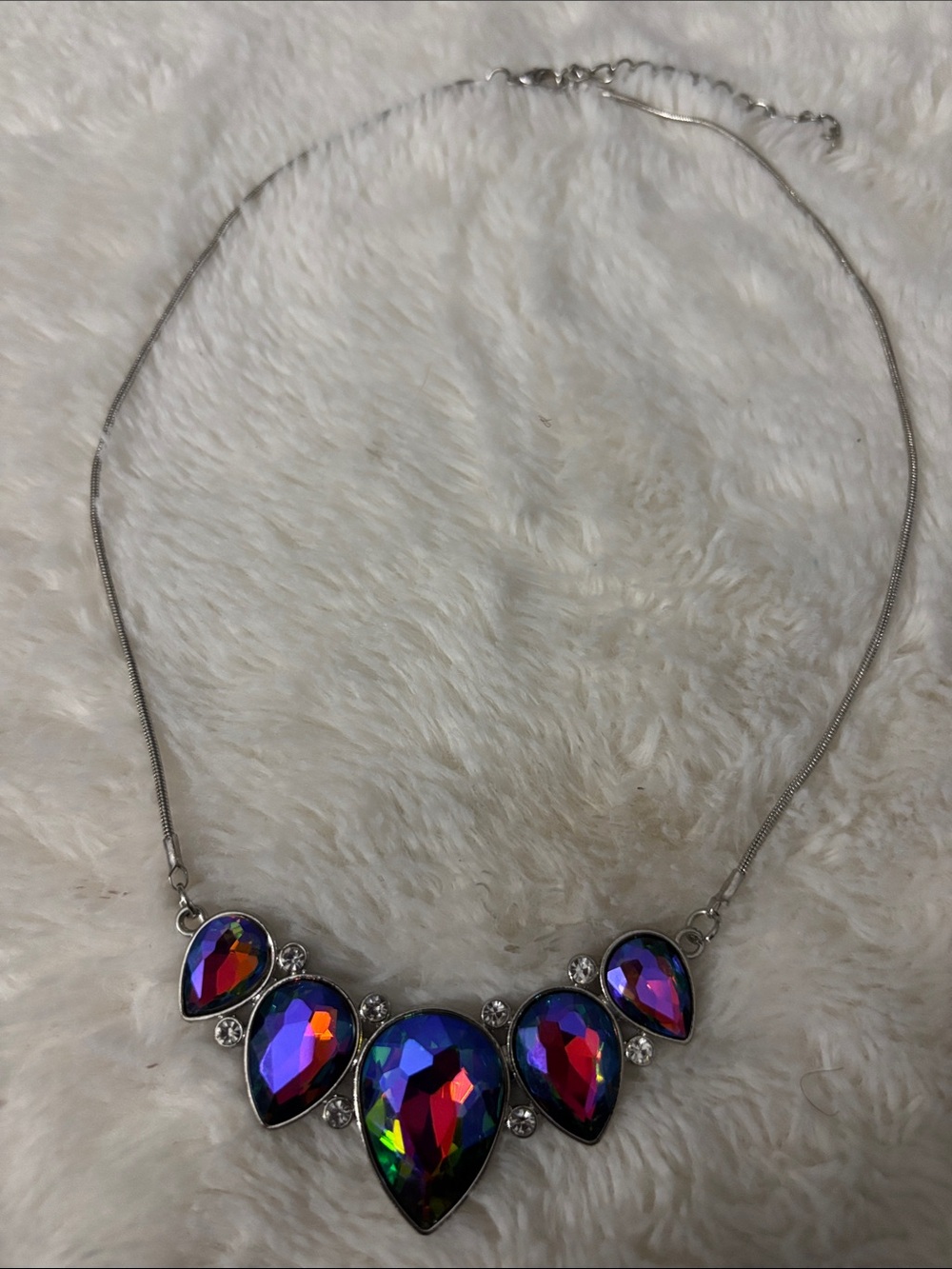 Unbranded Multicolor Teardrop Statement Necklace
